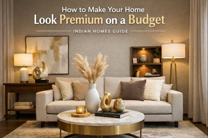 premium Indian living room with modern home decor on a budget