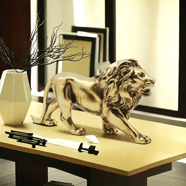 Vintage-Inspired Lion Sculpture _ Antique lion decor auraworks