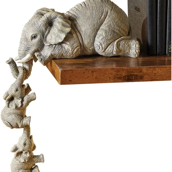 Handcrafted resin elephant hanging trio for home decor Auraworks decor