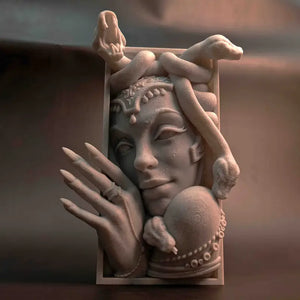 medusa Sculpture _ Mythical Gorgon bust Decor Aura works