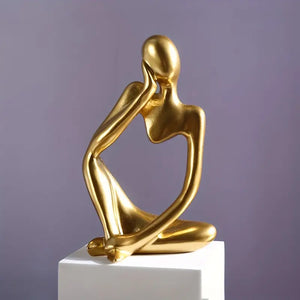 Minimalist Thinking Man Abstract Sculpture _ Abstract thinker decor Aura works