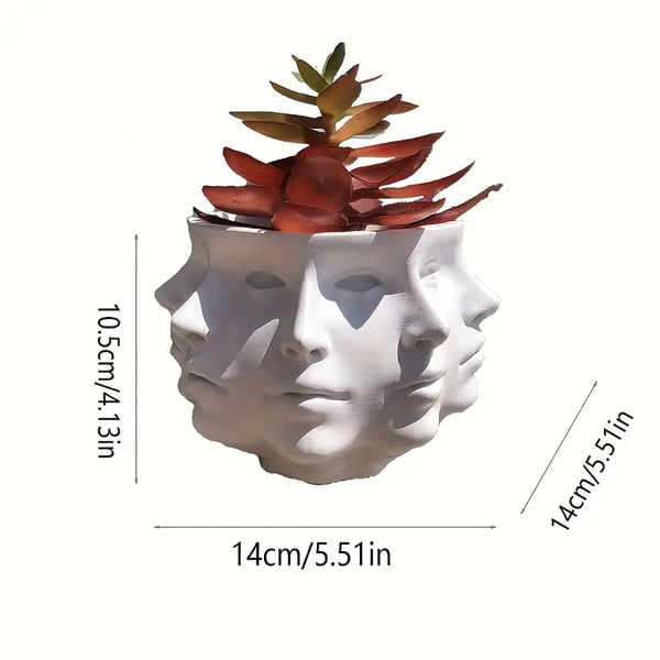 Abstract Face Vase _ Modern face-sculpture vase Aura works