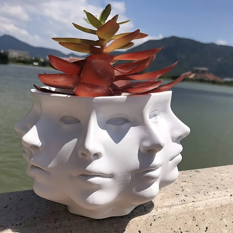 Abstract Face Vase _ Modern face-sculpture vase Aura works