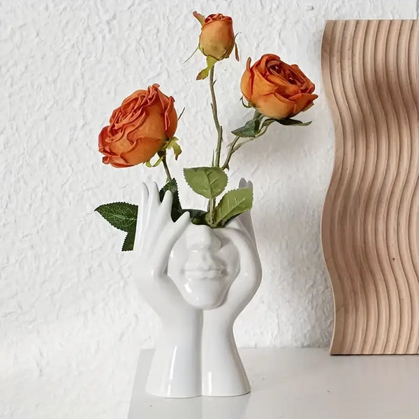 Face Hand Makeup Brush Holder _ Artistic brush stand Aura works Decor