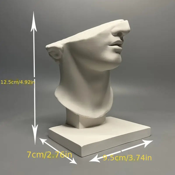 Vintage-style Roman bust statue displayed in modern home interior Auraworks decor Measurement 