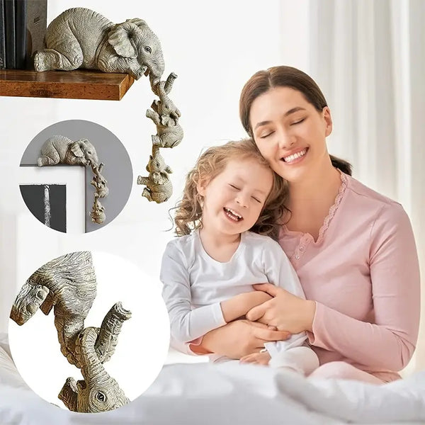 Handcrafted resin elephant hanging trio for home decor Auraworks decor