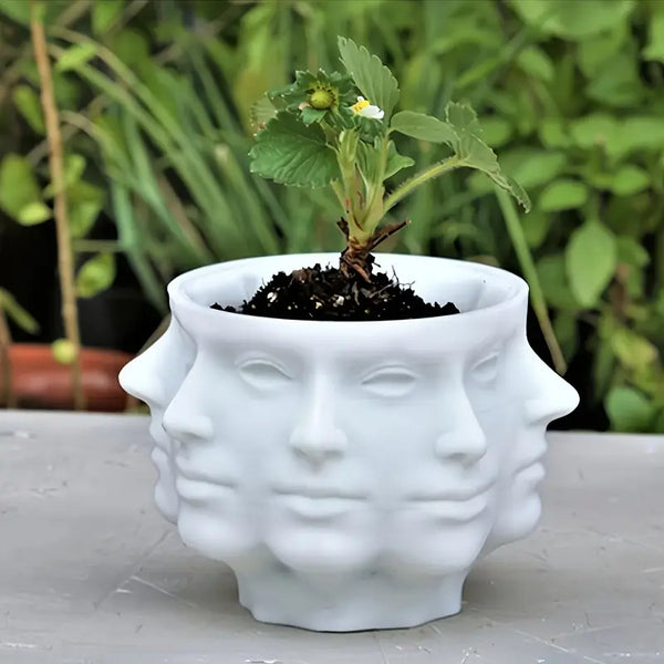 Abstract Face Vase _ Modern face-sculpture vase Aura works