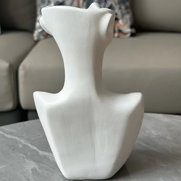 White Female Torso Vase _ Sculptural torso vase Aura works