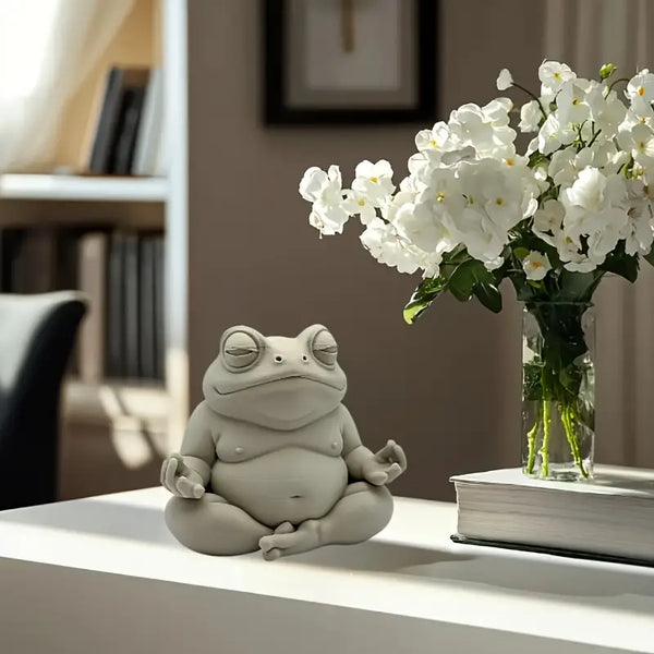 Zen Meditating Frog Sculpture
