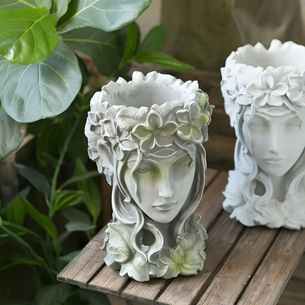Goddess Face Vase _ Handcrafted face vase Aura works