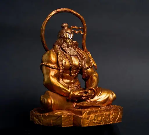 Meditating Lord Hanuman gods idol decor Aura works