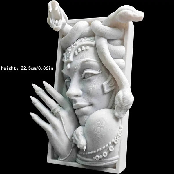 medusa Sculpture _ Mythical Gorgon bust Decor Aura works