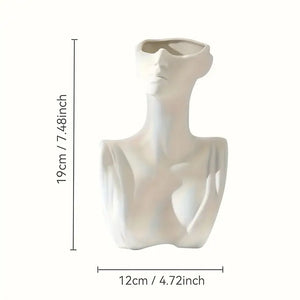 White Female Torso Vase _ Sculptural torso vase Aura works