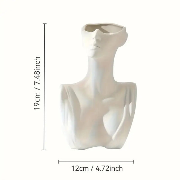 White Female Torso Vase _ Sculptural torso vase Aura works