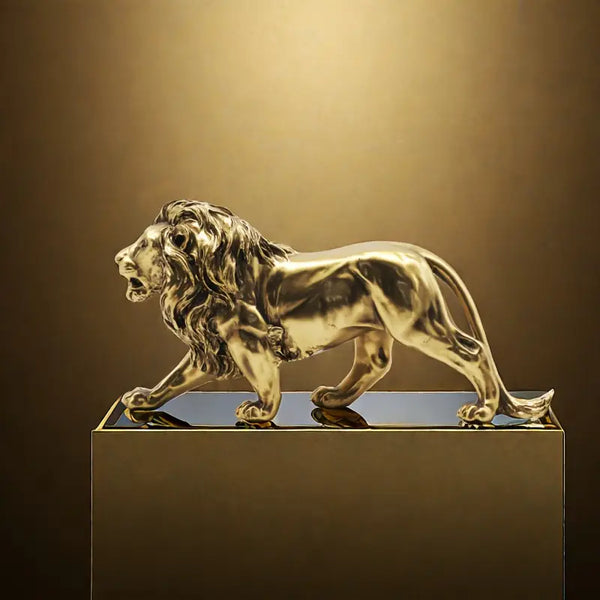 Vintage-Inspired Lion Sculpture _ Antique lion decor auraworks