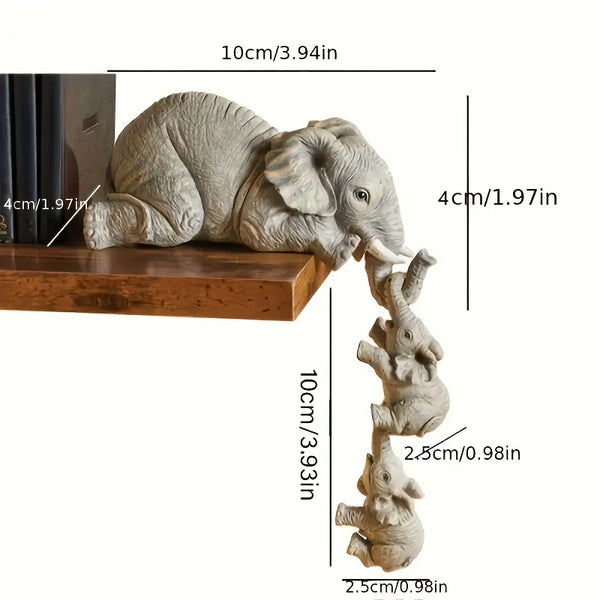 Handcrafted resin elephant hanging trio for home decor Auraworks decor