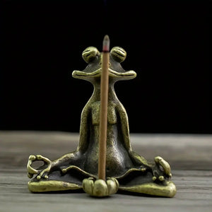 Meditating Frog Statue _ Zen frog decor Aura works