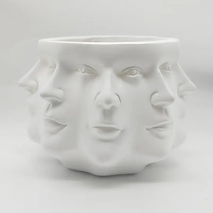 Abstract Face Vase _ Modern face-sculpture vase Aura works