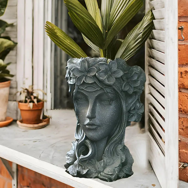 Goddess Face Vase _ Handcrafted face vase Aura works