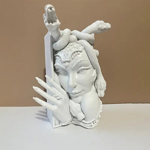 medusa Sculpture _ Mythical Gorgon bust Decor Aura works