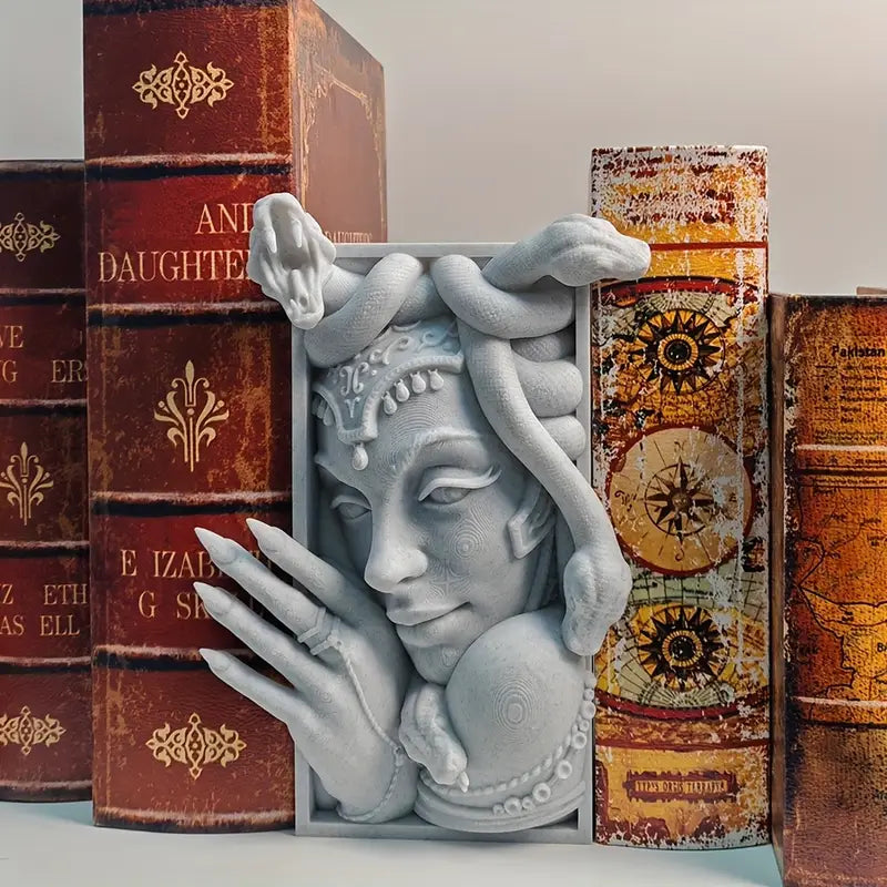 medusa Sculpture _ Mythical Gorgon bust Decor Aura works
